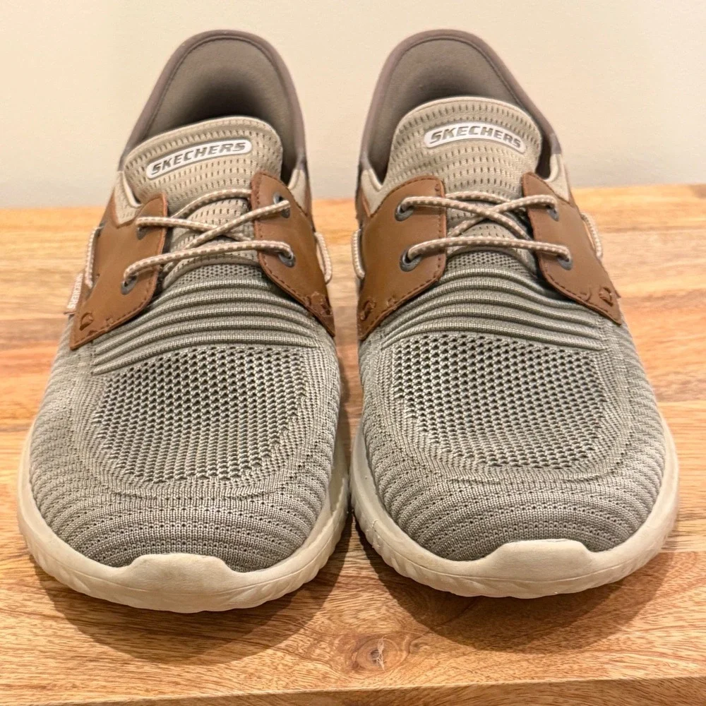Skechers Delson 3.0 Roth Hands Free Slip-ins Boat Shoe Mens 10.5 Taupe 210606W